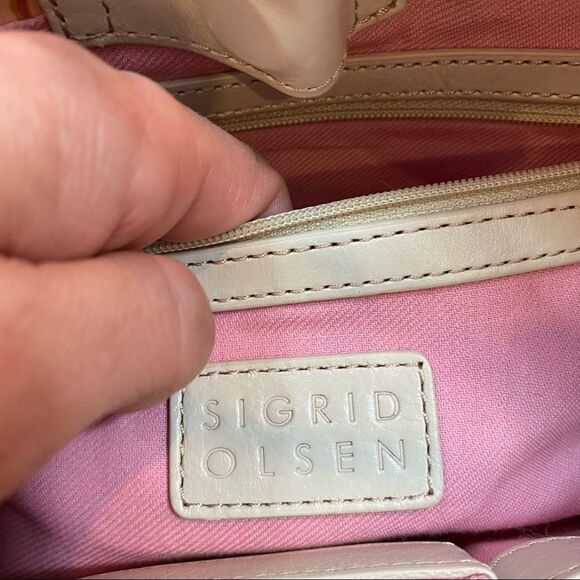 Sigrid Olsen TWILLIGHT pais pink multi Paisley  sequin  Leather Bag - Picture 9 of 14